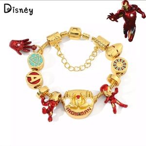 NEW Sterling Marvel Iron Man Charm Bracelet
